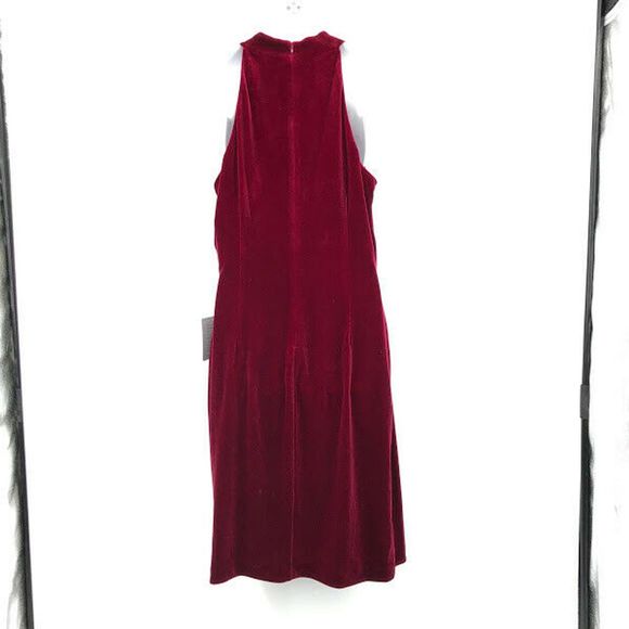 Vince Camuto Sheath Dress Velvet Halter Drape Wrap - Picture 5 of 8